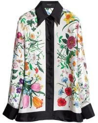 Gucci - Flora Printed Long-Sleeved Shirt - Lyst