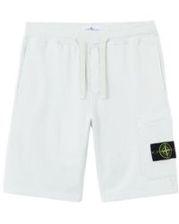 Stone Island - Drawstring Fleece Shorts - Lyst