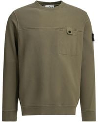 Stone Island - Logo-Patch Chest-Pocket Sweatshirt - Lyst