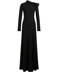 Alberta Ferretti - Draped One-Shoulder Long-Sleeve Maxi Dress - Lyst