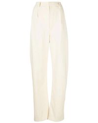Lemaire - Straight-Leg Cotton-Blend Trousers - Lyst