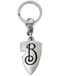 Burberry - B Shield Logo Engraved Key Ring - Lyst