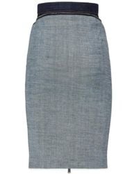DSquared² - Urban Wash Upside Midi Denim Skirt - Lyst