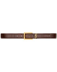 Saint Laurent - Logo Buckle Leather Belt - Lyst