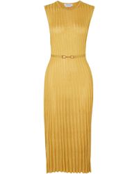 Gabriela Hearst - Meier Belted Ribbed Silk Midi Dress - Lyst