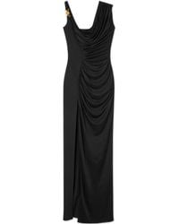 Versace - Medusa Head Logo Plaque Side-Slit Maxi Dress - Lyst