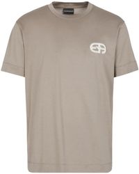 Emporio Armani - Logo Embroidered Crewneck T-Shirt - Lyst