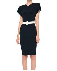 Norma Kamali - Cap Sleeve Shoulder Pad Dress - Lyst