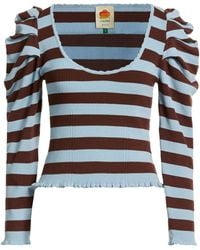 FARM Rio - Striped Knit Long Sleeve Top - Lyst