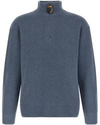JW Anderson - Jw Anderson Ribbed Half-Zip Knitted Sweater - Lyst