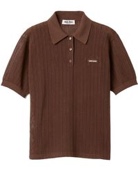 Miu Miu - Open-Knit Polo Knitted Top - Lyst