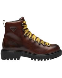 Prada - Brixxen Lace-Up Ankle Boots - Lyst