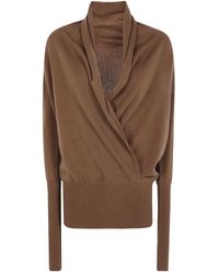 7 For All Mankind - Wrap V-Neck Sweater - Lyst