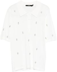 Seventy - Embellished Ribbed Polo Top - Lyst