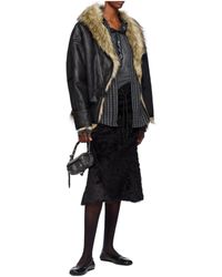OPEN YY Reversible Faux-Fur Faux-Leather Jacket in Black | Lyst