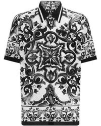 Dolce & Gabbana - Majolica Print Silk Shirt - Lyst