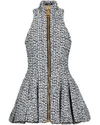 Balmain - Sleeveless Flared Tweed Dress - Lyst