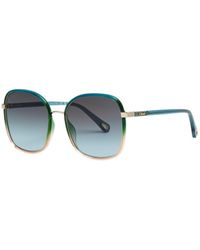 Chloé - Two-Tone Square-Frame Sunglasses - Lyst