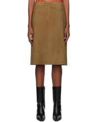 Ferragamo - A-Line Leather Skirt - Lyst