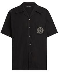 Dolce & Gabbana - Logo Patch Short-Sleeved Shirt - Lyst