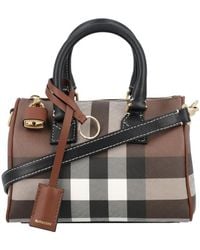 Burberry - Checked Bowling Shoulder Bag - Lyst
