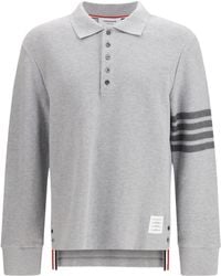 Thom Browne - Bar Long-Sleeved Polo Shirt - Lyst