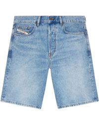 DIESEL - Logo-Appliqué Denim Shorts - Lyst