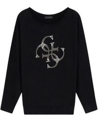 Guess - Sequin-Embellished Logo-Print Sweater - Lyst