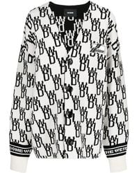 we11done - Oversized Monogram Cardigan - Lyst