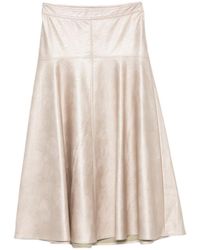 forte_forte - Metallic-Effect Panelled Midi Skirt - Lyst