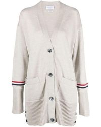 Thom Browne - Virgin-Wool V-Neck Cardigan - Lyst