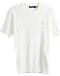 Polo Ralph Lauren - Ribbed-Knit Logo-Embroidered T-Shirt - Lyst