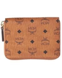 MCM - Monogram Print Zip-Around Wallet - Lyst