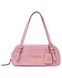 Versace - Logo-Lettering Zipped Shoulder Bag - Lyst