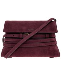 Moschino - Belted Suede Cross Body Bag - Lyst