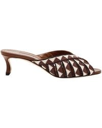 Manolo Blahnik - Trofesamu 50 Cross-Over Wool And Leather Sandals - Lyst