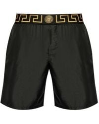 Versace - Logo-Waistband Swim Shorts - Lyst