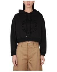 Stella McCartney - Drawstring Cropped Hoodie - Lyst