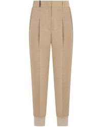 Peserico - Pleated High-Waist Tapered Pants - Lyst