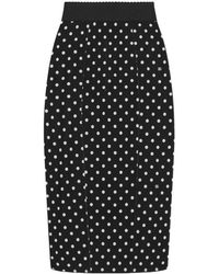 Dolce & Gabbana - Marquisette Pencil Skirt With Polka-Dot And Corset Details - Lyst