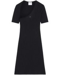 Courreges - Courrges Mini Slash Rib-Knit Flared Dress - Lyst