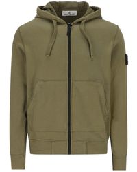 Stone Island - Logo Patch Zip-Up Hoodie - Lyst