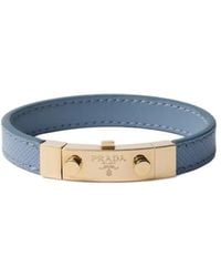 Prada - Saffiano Leather Bracelet - Lyst