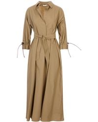 Max Mara - Belted Polo Midi Dress - Lyst