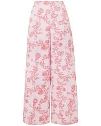 Emilia Wickstead - Daffy Paneled Floral-Print Faille Wide-Leg Pants - Lyst