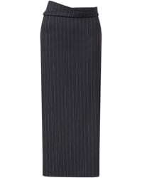 Mugler - Pinstriped Split Skirt - Lyst