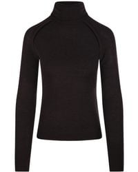 Victoria Beckham - High-Neck Knitted Jumper - Lyst