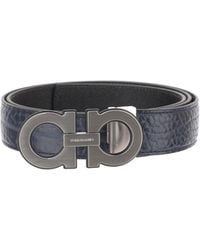 Ferragamo - Ferragamo Reversible Gancini Leather Belt - Lyst