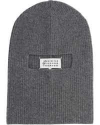 Maison Margiela - Logo-Patch Ribbed Beanie Hat - Lyst