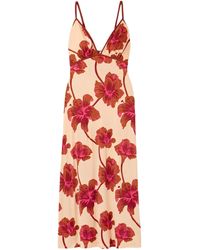 Johanna Ortiz - Floral-Print Satin Maxi Dress - Lyst